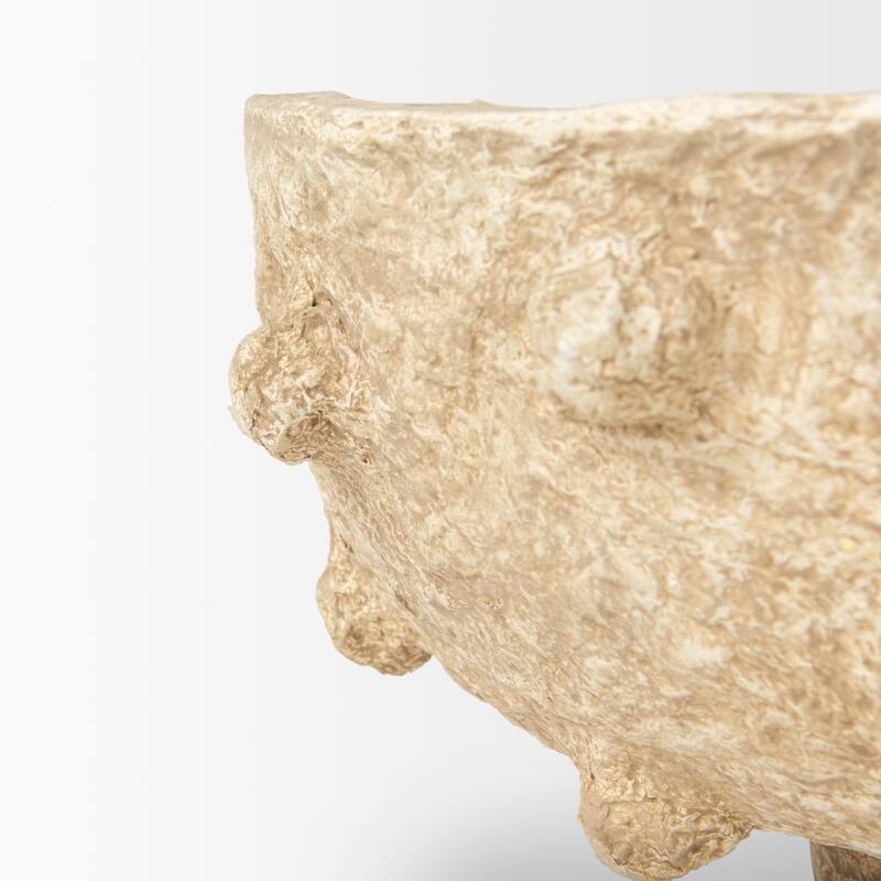 Sonam Beige Paper Mache Spiked Bowls (Set of 2)