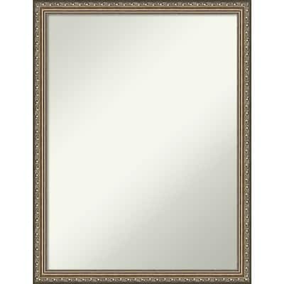 Non-Beveled Wood Bathroom Wall Mirror - Parisian Silver Frame