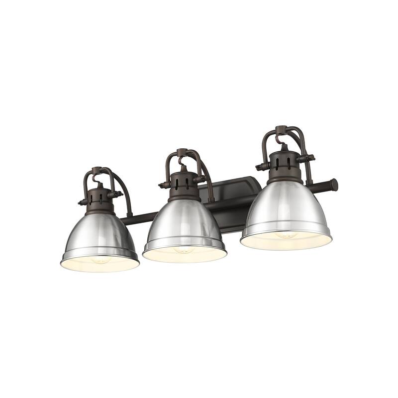 Golden Lighting 3602-BA3-RBZ Duncan 3 Light 25" Wide Vanity Light - Rubbed Bronze / Pewter