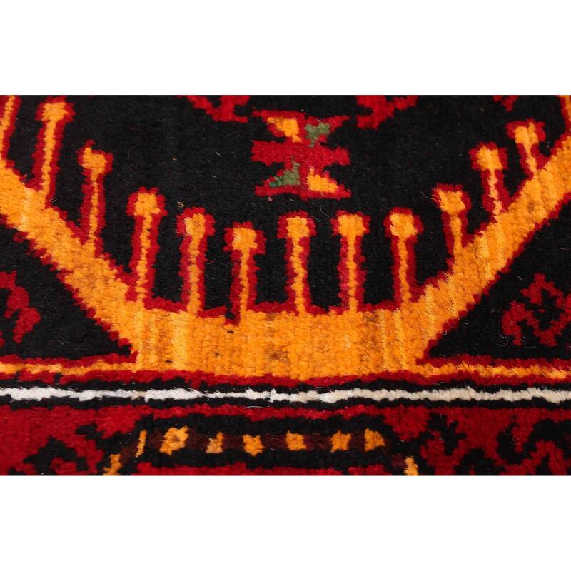 ECARPETGALLERY Hand-knotted Baluch Orange, Red Wool Rug - 3'0 x 5'6