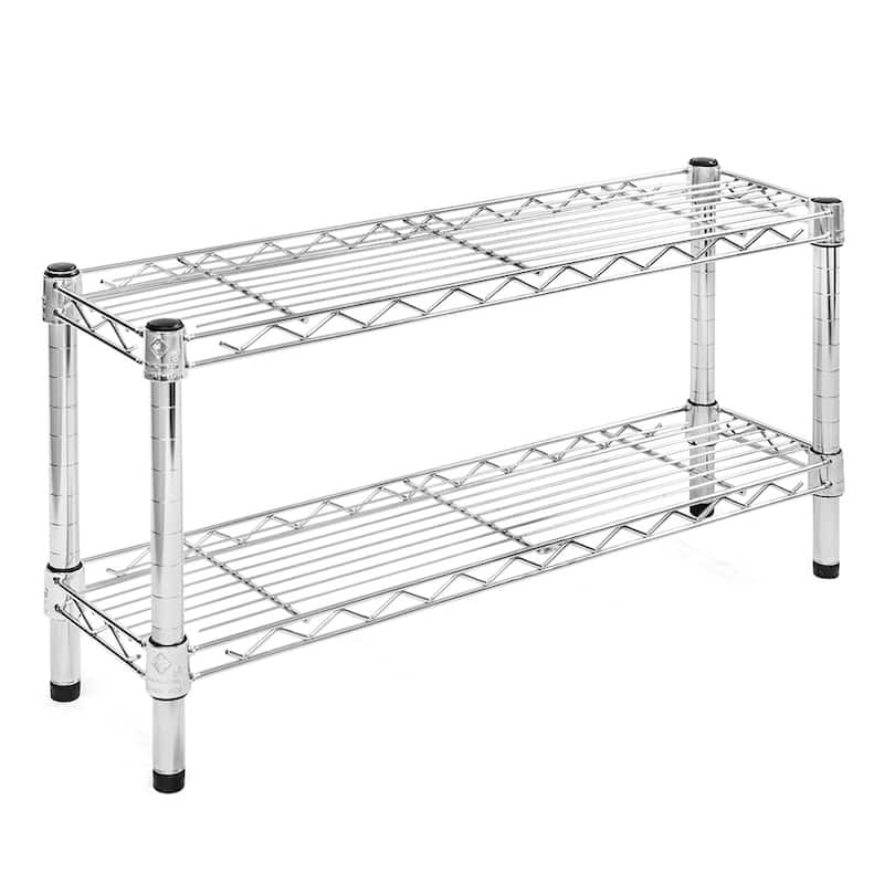 Chrome Wire Shelving with 2 Shelves - 8"d x 14"h - 36
