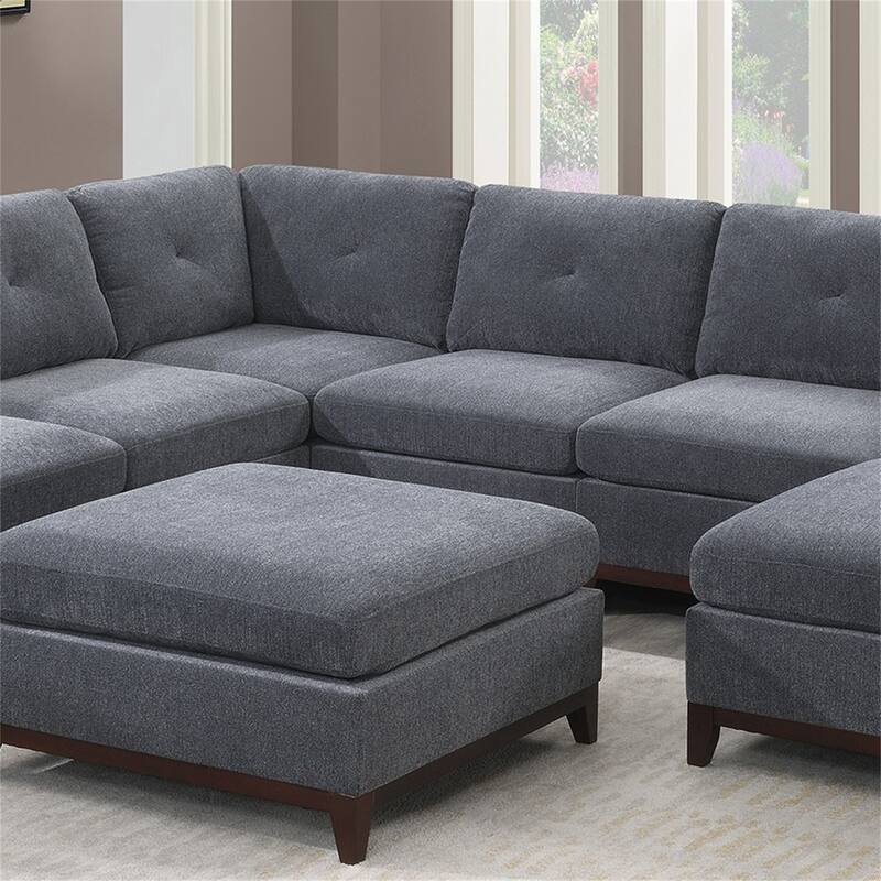 Chenille Fabric Modular Sectional Couch (Set of 9)