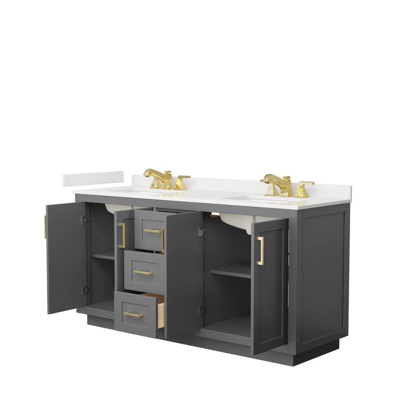 Miranda 66-inch Double Vanity, Quartz Top