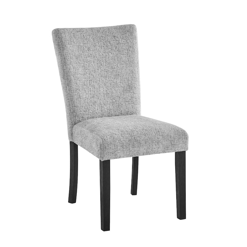 HomeRoots Set of Two Light Gray and Black Upholstered Fabric And Wood Dining Side Chairs - 21.22 in. x 40.24 in. x 18.03 in.