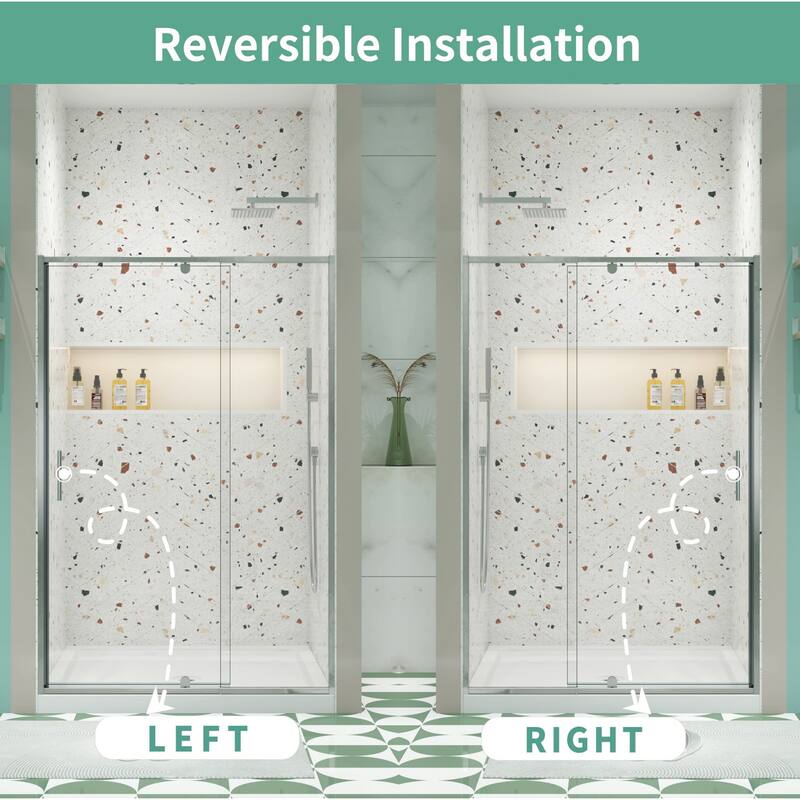 Pivot Frame Sliding Shower Door with 6mm Tempered Glass
