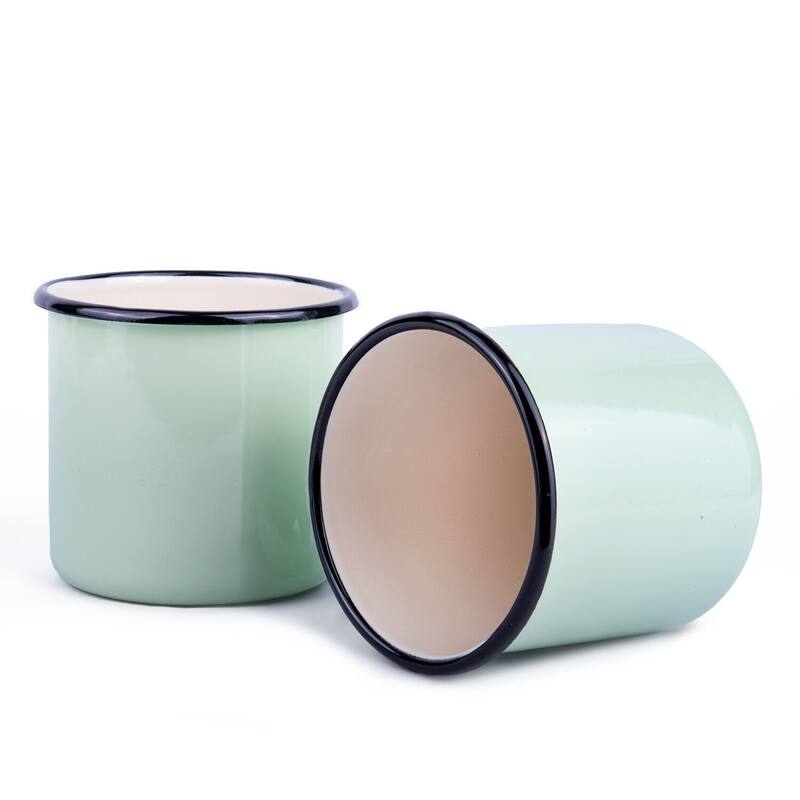 STP Goods Mint Сoolness Enamel on Steel Mug Set of 2 On Sale Bed