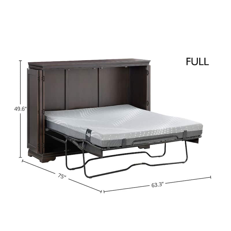 San Sebastian Cabinet Murphy Bed with Sealy Gel Memory Foam Mattress - Espresso - Full