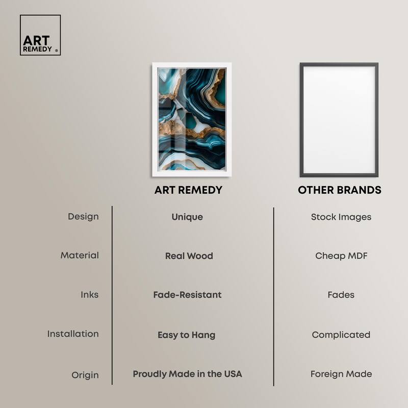 Teal Tectonic II Shadowbox by Art Remedy