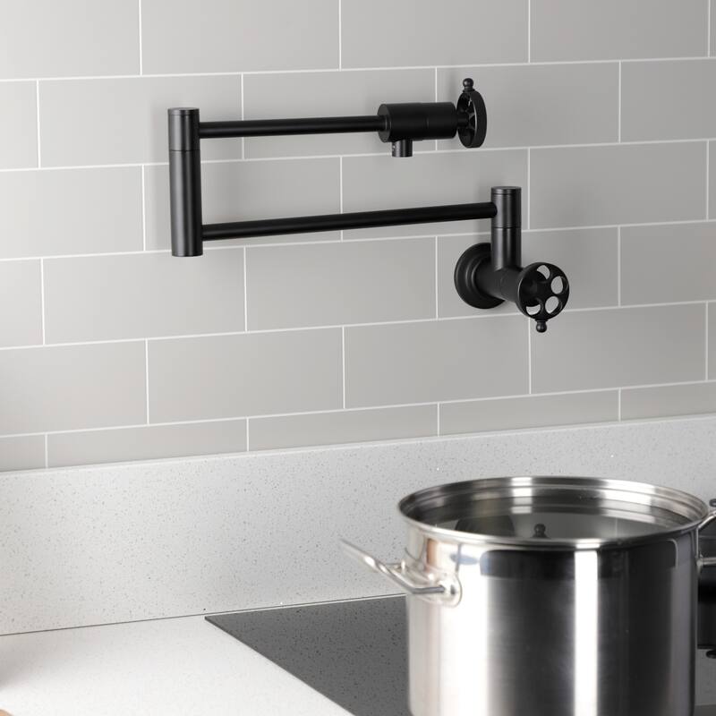 Wendell Two-Handle 1-Hole Wall Mount Pot Filler Faucet