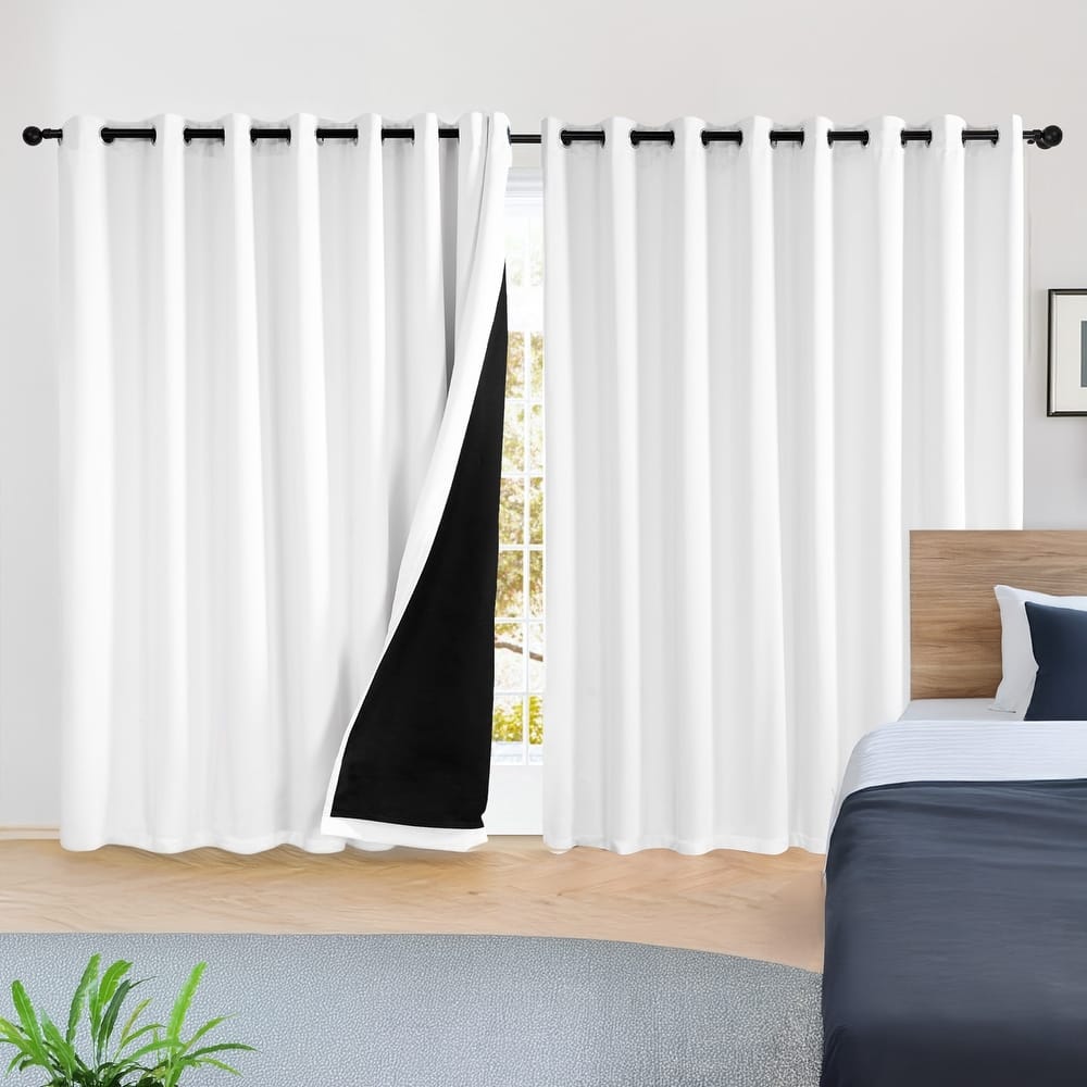 Deconovo 100 Percent Blackout with Liner Grommet Curtain (2 Panel)