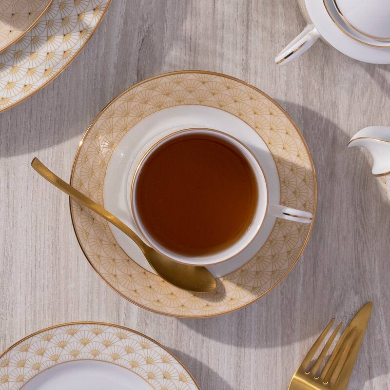 Trocadero Gold Set Of 4 Saucers, 6"