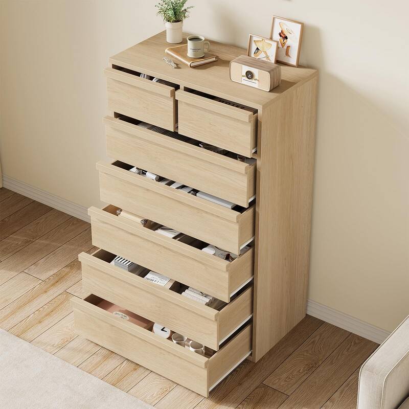 5 Drawer Dresser for Bedroom, Freestanding Wooden Chest Storage