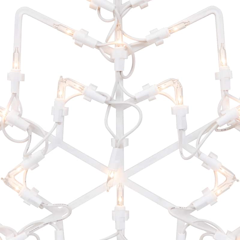16" White Lighted Snowflake Christmas Window Silhouette