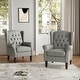 preview thumbnail 50 of 77, Button Tufted Armchair Wingback Wood legs Accent Chairs (Set of 2)
