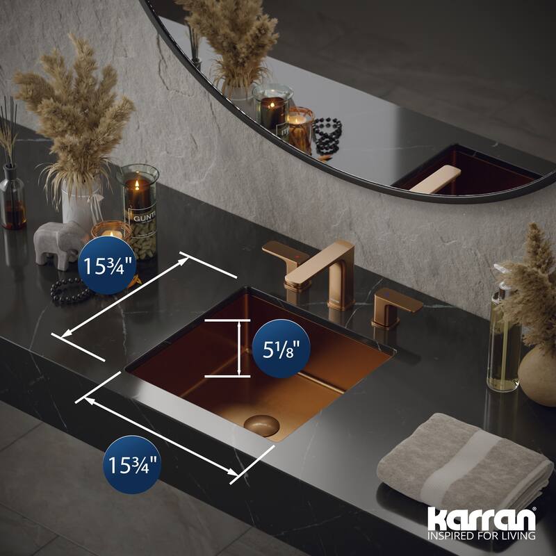 Karran USA CCU500 Cinox 15-3/4" Square Stainless Steel Undermount