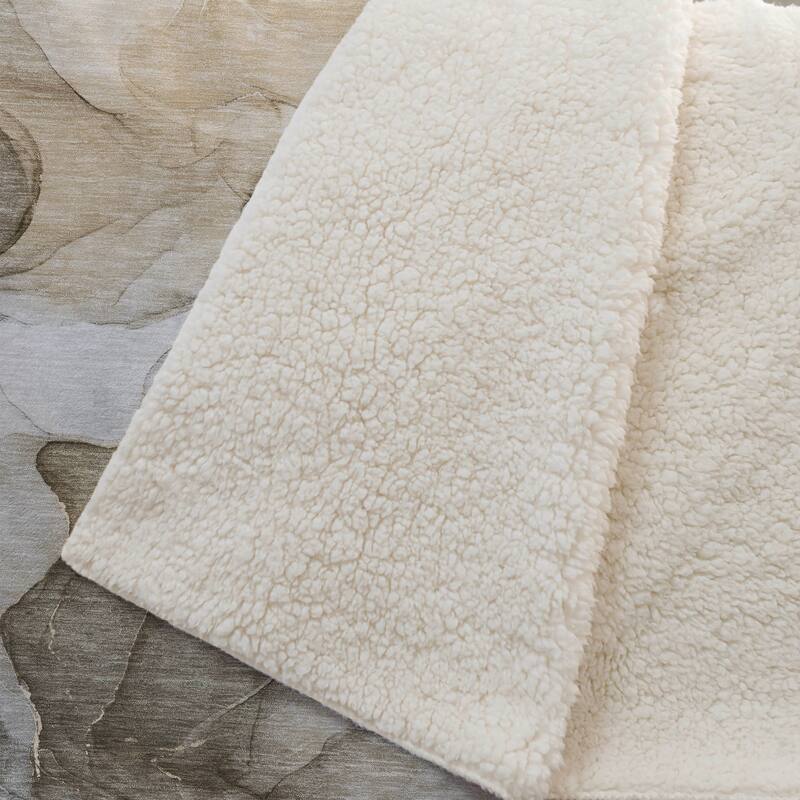 Premium Machine Washable Abstract Contemporary Sherpa Throw Blanket