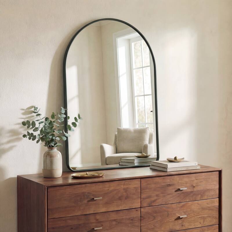JONATHAN Y Elodie Arched Metal Framed Wall Mounted Mirror