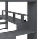 preview thumbnail 11 of 10, Dark Gray High Loft Wood Bed Frame Full Size All-in-one Gaming Loft Bed with Desk, Lights, USB Ports, Multi-shelves, Bookshelf