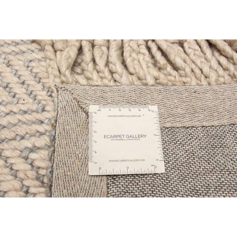 ECARPETGALLERY Braid weave Sienna Beige Wool Rug - 5'3 x 7'7