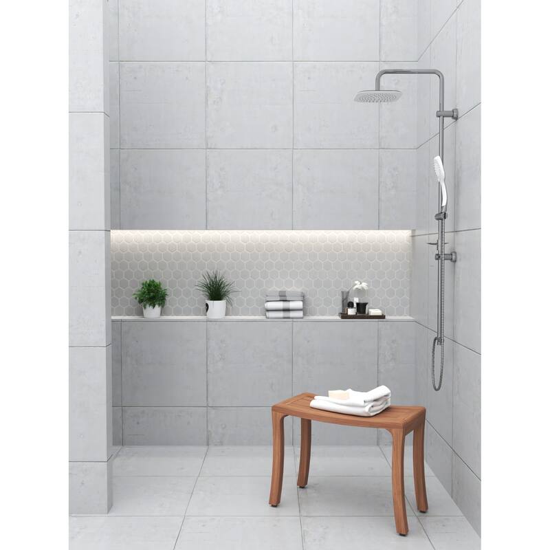 Patented Asia Curve Teak Shower Bench