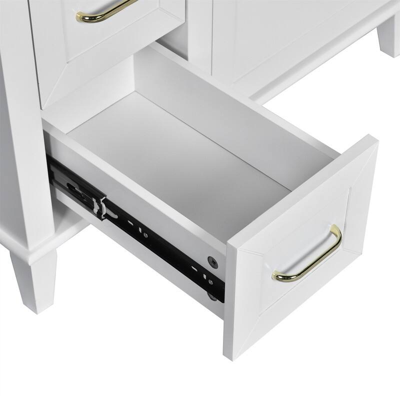 Modern Freestanding Bathroom Vanity with 30-Inch Ceramic Sink, Soft Close Storage Cabinet with 3 Drawers & Adjustable Shelf