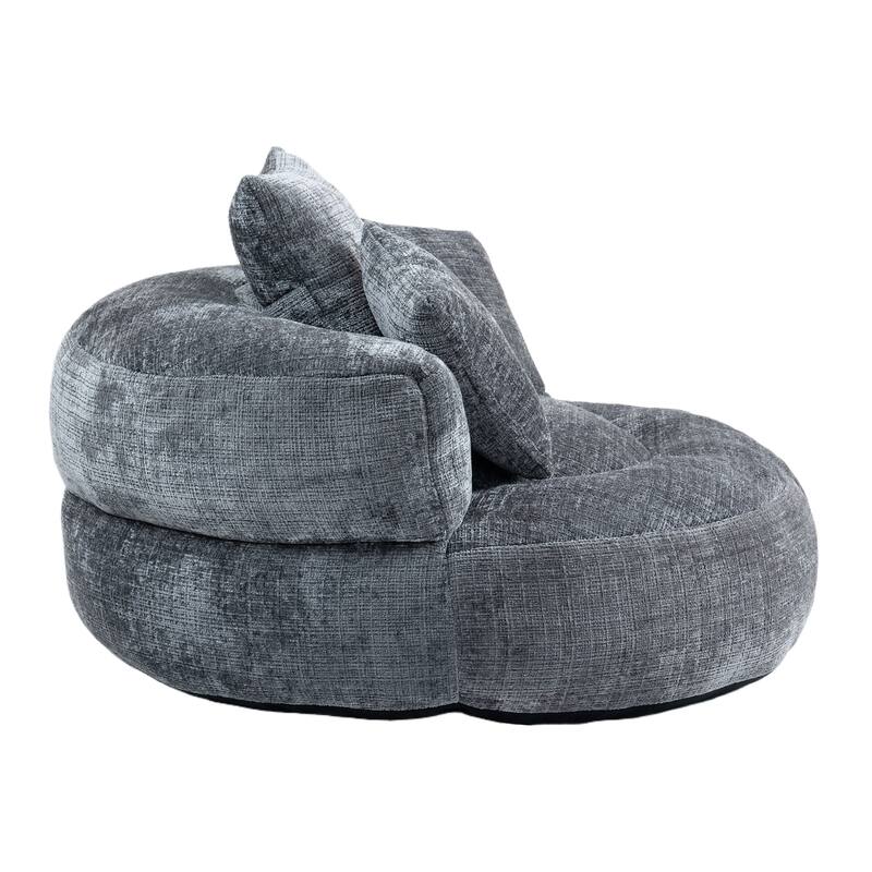 Chenille Lazy Sofa with Pillows