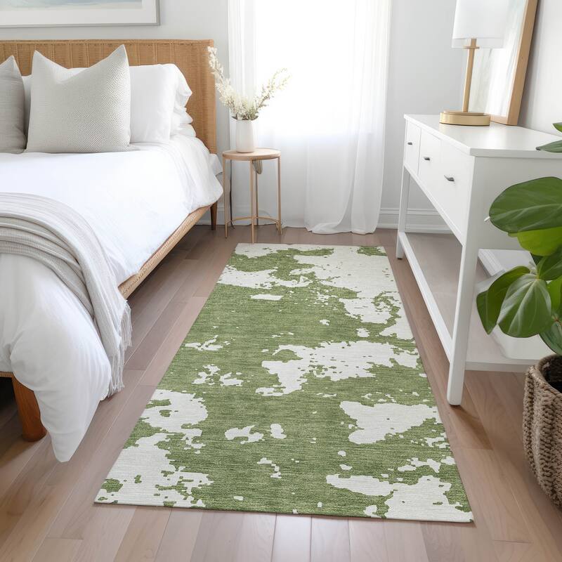 Machine Washable Indoor/ Outdoor Chantille Abstract Rug
