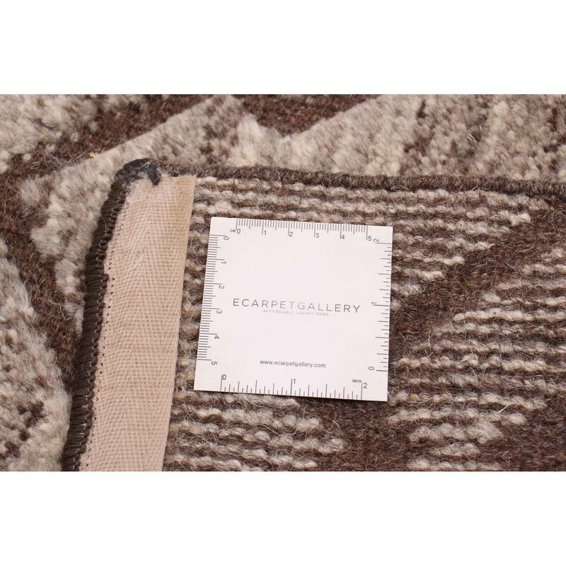 ECARPETGALLERY Hand-knotted Tangier Taupe Wool Rug - 2'5 x 7'8