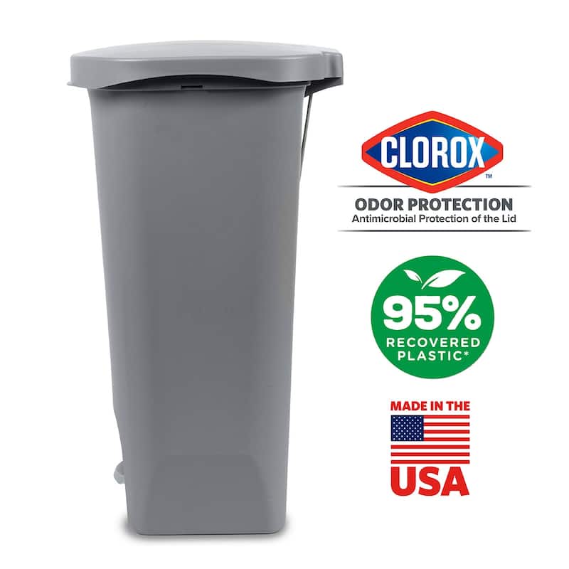 Glad Grey Step-on Plastic Trash Can