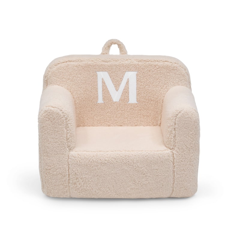 Personalized Monogram Cozee Sherpa Chair - Customize with Letter M - Foam Kids Chair for Ages 18 Months and Up