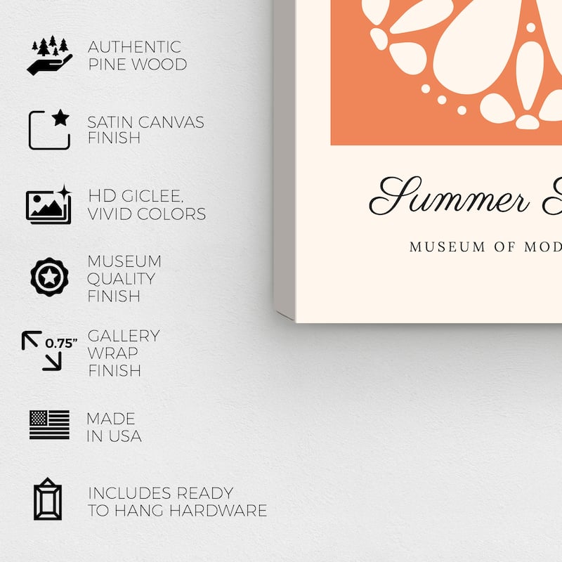 Wynwood Studio Canvas Advertising Artistic Gallery Summer Poster II Orange Modern & Contemporary Wall Art Canvas Print