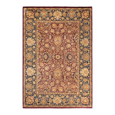 Overton Handknotted Wool Traditional Oriental Red Area Rug - 6' x 9'