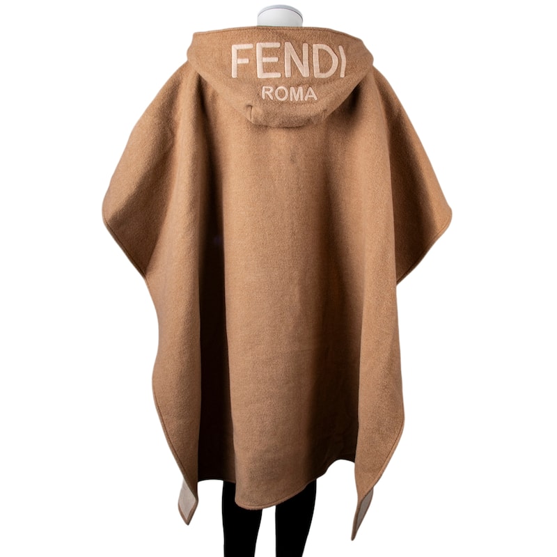 Fendi Wool and Cashmere Poncho with Hood