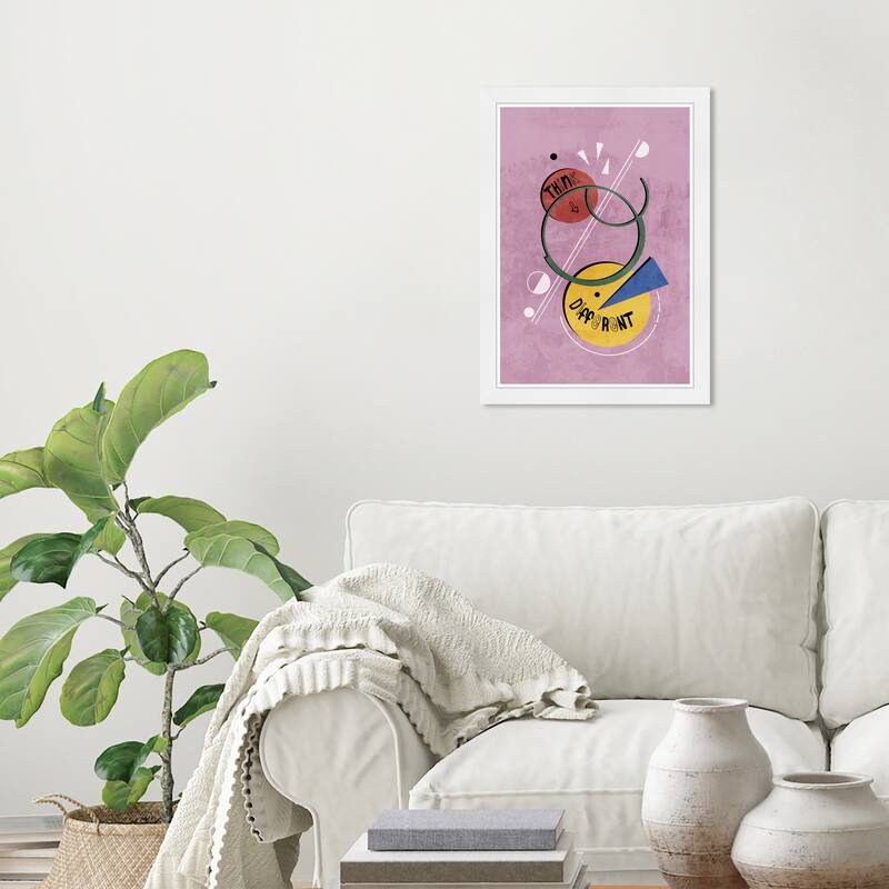 Wynwood Studio Prints Typography and Quotes Think Different Purple and Modern & Contemporary Wall Art Canvas Print - White