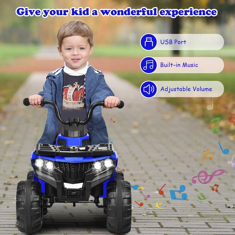 Gymax Kids Ride On Car 6V Battery Powered ATV w/4 Anti-skid Wheels