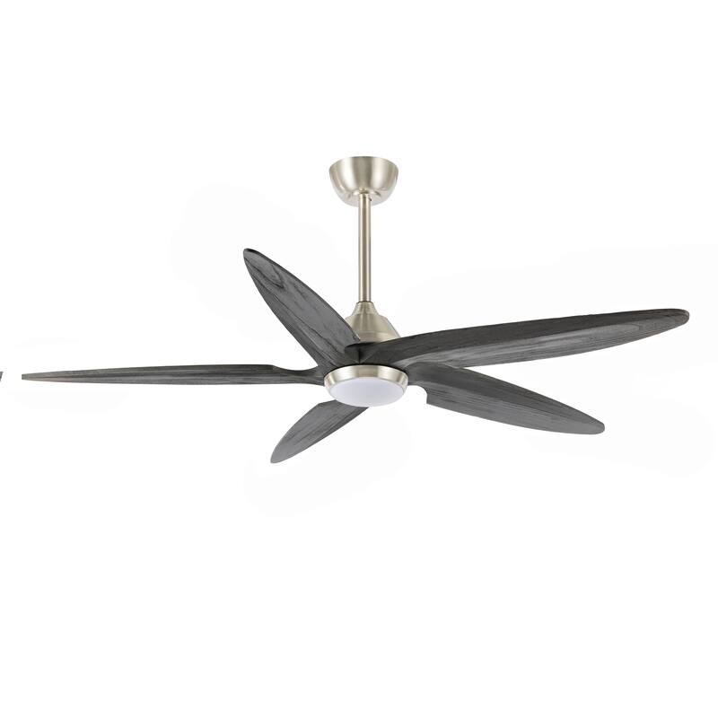 GetLedel 54" Solid Wood 5-Blade Ceiling Fan with Dimmable LED and Remote Control