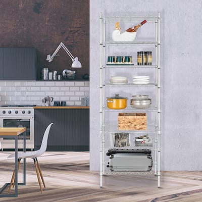 8-Tier Wire Shelving Unit Adjustable Steel Wire Rack