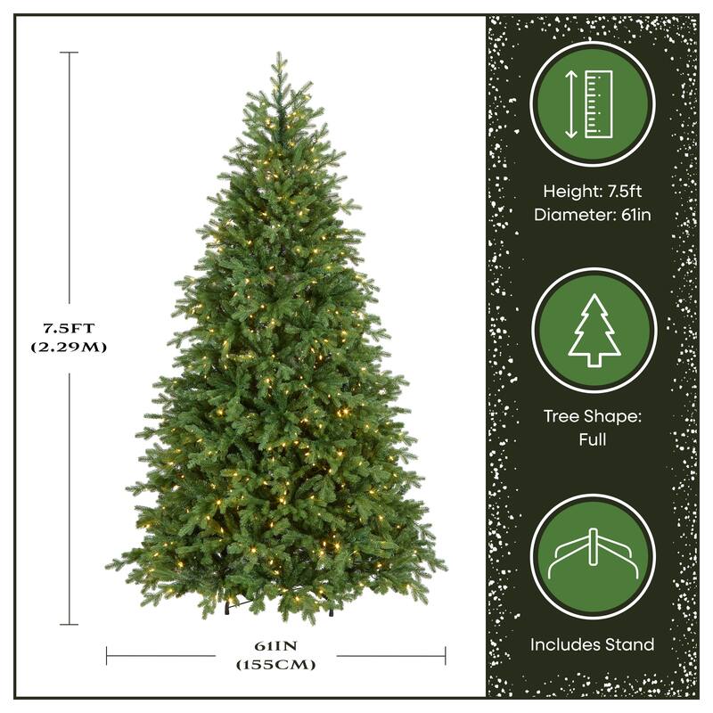 National Tree Company 7.5 ft. PowerConnect Princeton Fraser Fir with Dual Color LED Lights - 7.5 Foot