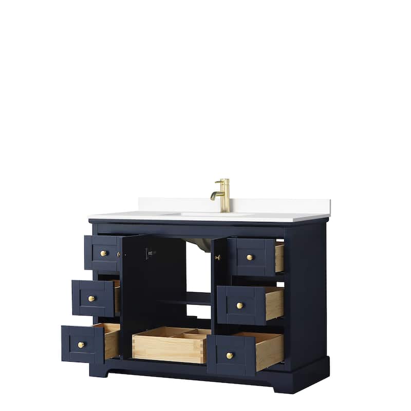 Avery 48 Inch Single Vanity, Cultured Marble Top