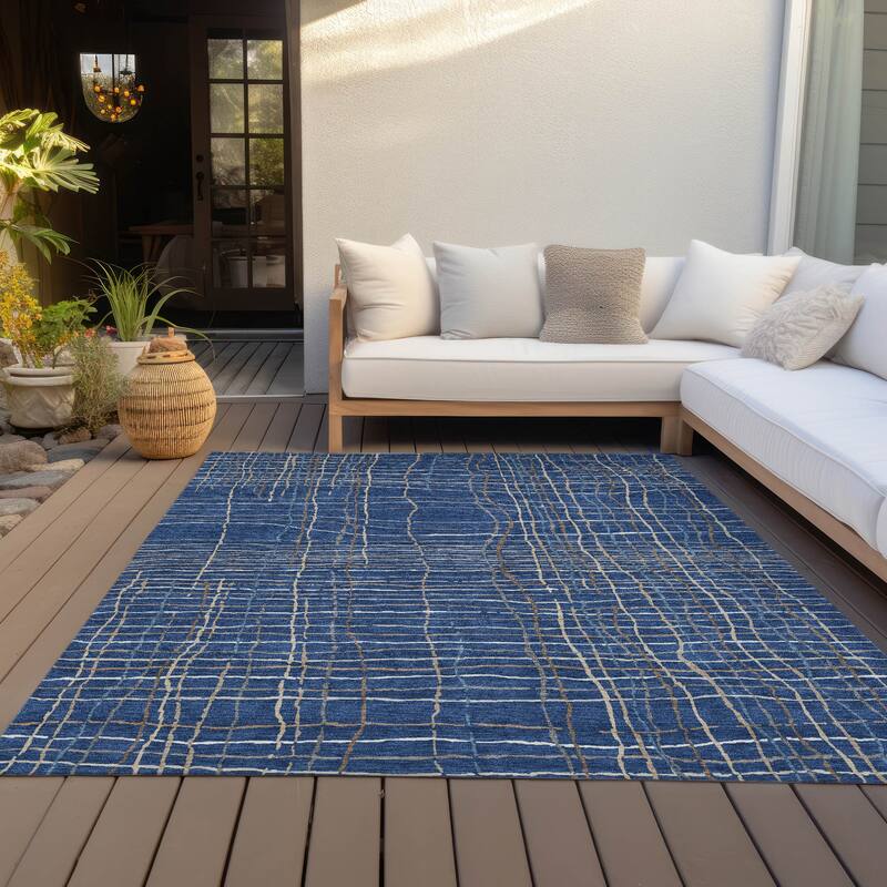 Machine Washable Indoor/ Outdoor Modern Century Chantille Rug