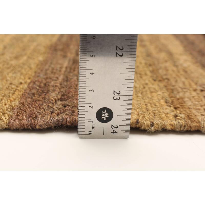 ECARPETGALLERY Flat-Weave Natural Brown Wool Tapestry Kilim - 5'0 x 6'7