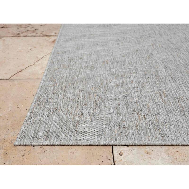 HR Waterproof Abstract Outdoor Rug Stain and FadeResistant Gray