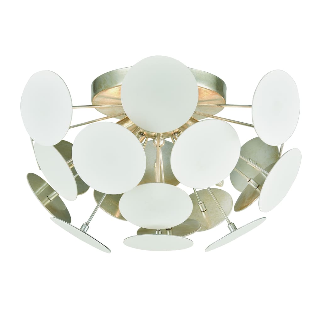 Elk Home Modish Matte White With White Metal Shade 4 Light Flush Mount