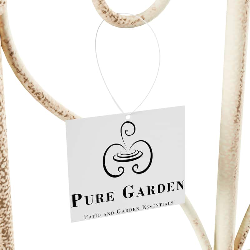 Set of 2 Garden Trellises - Decorative Scroll Metal Panels with 7.75-Inch Stakes by Pure Garden