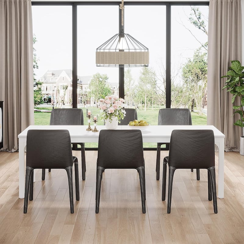 78.7" Rectangular Dining Table, Wood Kitchen Table for Home, Restaurant, Cafe, Office, Apartment, Bakery