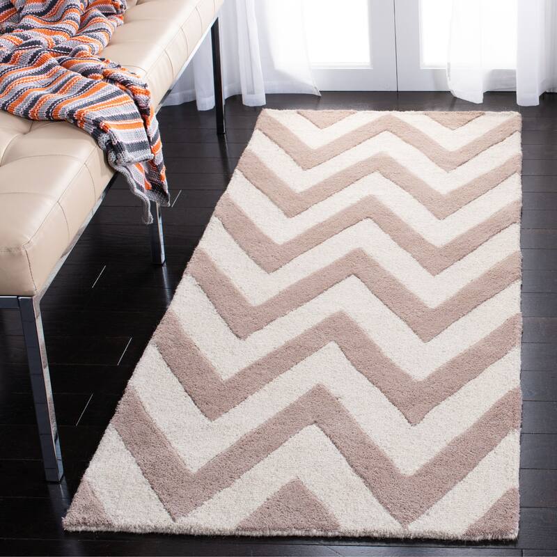 SAFAVIEH Handmade Cambridge Hicran Modern Moroccan Wool Rug - 2'6" x 6' Runner - Beige/Ivory