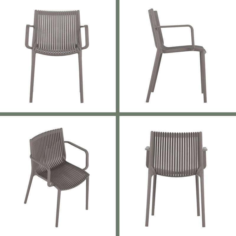 BNK Modern Polypropylene Stackable Armchair, Indoor/Outdoor Use (Set of 4)