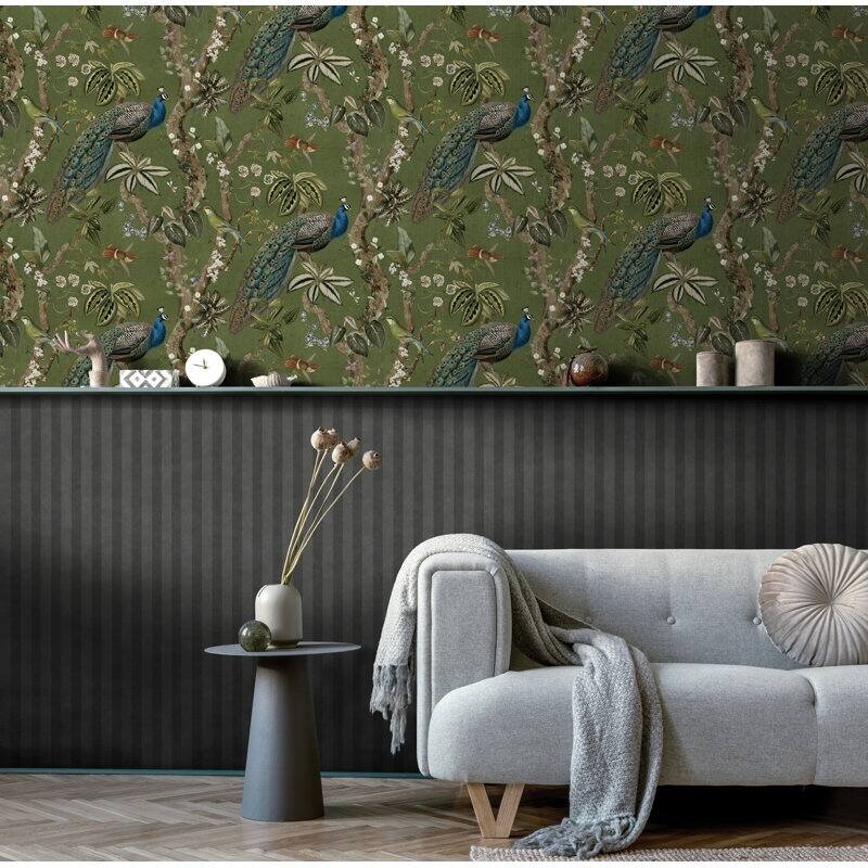 Cassia Peacock Non-Pasted Wallpaper - Covers 56 Square Feet