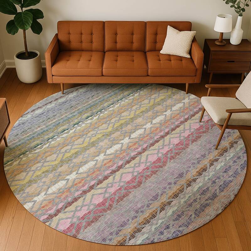 Machine Washable Indoor/ Outdoor Cabo Stripe Chantille Rug