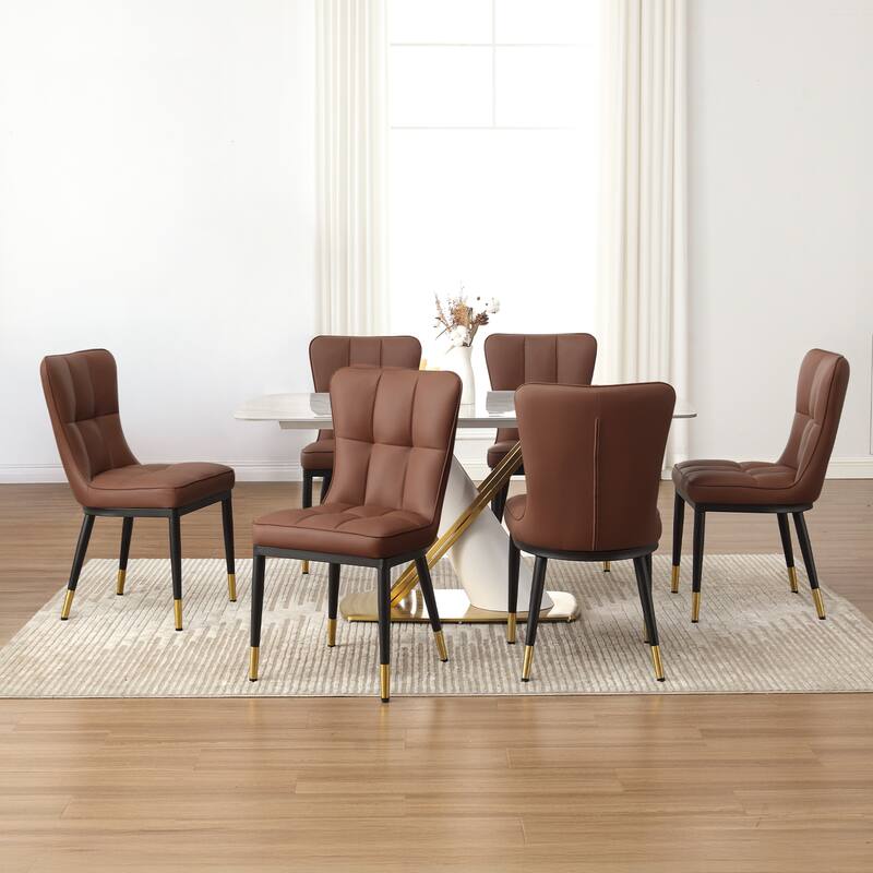 Faux Leather Upholstered Dining Chairs Set of 2/4